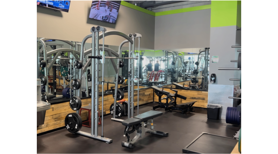 Modern gym in Ammon, Idaho featuring a Smith machine for strength training